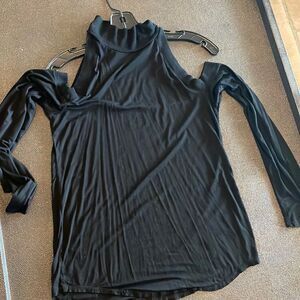 Feel The Piece black mock neck open shoulder top size XS/S
